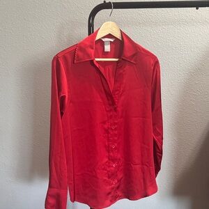 H&M Vibrant Red Button-Down Shirt
